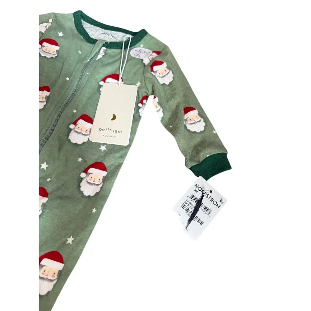 Petit Lem Holiday Santa Footie One Piece Size 3 Months